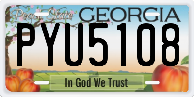 GA license plate PYU5108