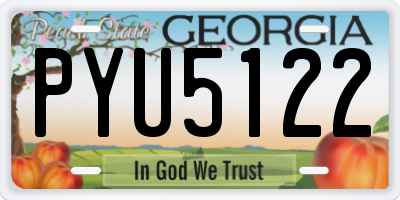 GA license plate PYU5122