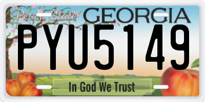 GA license plate PYU5149