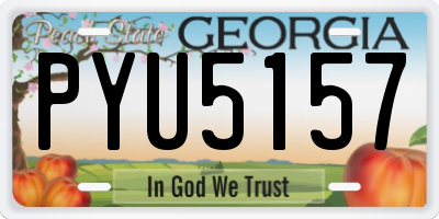 GA license plate PYU5157