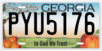 GA license plate PYU5176
