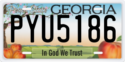 GA license plate PYU5186