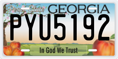 GA license plate PYU5192