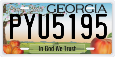 GA license plate PYU5195