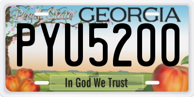 GA license plate PYU5200