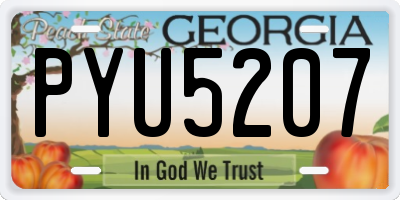 GA license plate PYU5207
