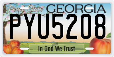GA license plate PYU5208