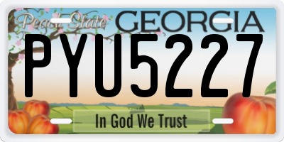 GA license plate PYU5227
