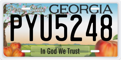 GA license plate PYU5248