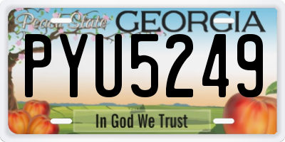 GA license plate PYU5249