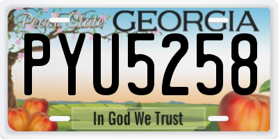 GA license plate PYU5258