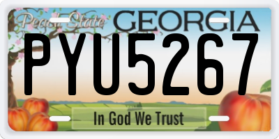 GA license plate PYU5267