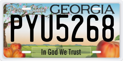 GA license plate PYU5268