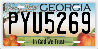 GA license plate PYU5269
