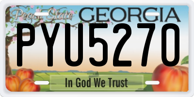 GA license plate PYU5270