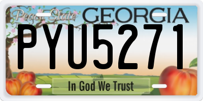GA license plate PYU5271