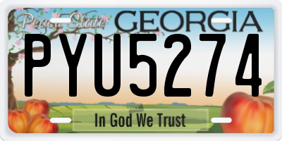 GA license plate PYU5274