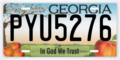 GA license plate PYU5276
