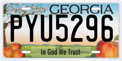 GA license plate PYU5296