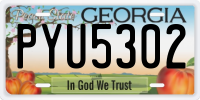 GA license plate PYU5302
