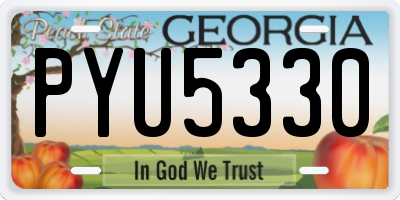 GA license plate PYU5330