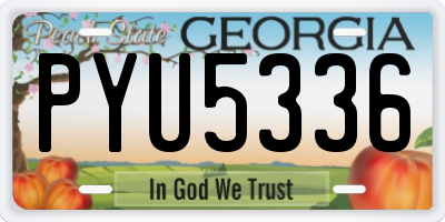 GA license plate PYU5336