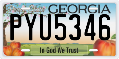 GA license plate PYU5346