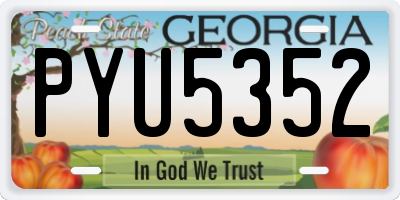 GA license plate PYU5352