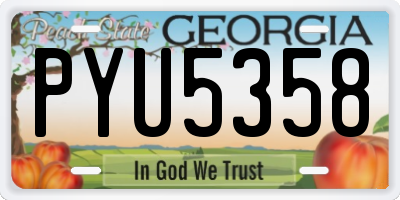 GA license plate PYU5358