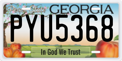 GA license plate PYU5368