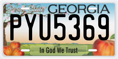 GA license plate PYU5369