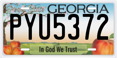 GA license plate PYU5372
