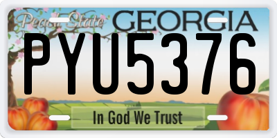 GA license plate PYU5376