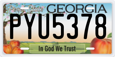 GA license plate PYU5378