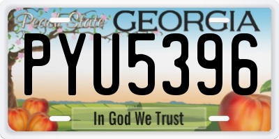GA license plate PYU5396