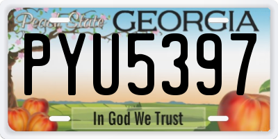 GA license plate PYU5397