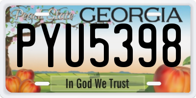 GA license plate PYU5398