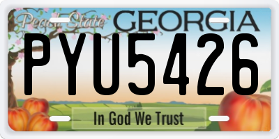 GA license plate PYU5426