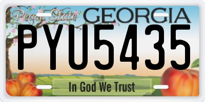 GA license plate PYU5435