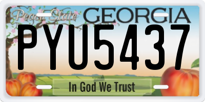 GA license plate PYU5437