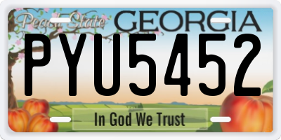 GA license plate PYU5452