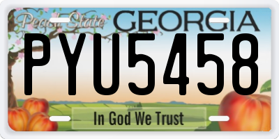 GA license plate PYU5458
