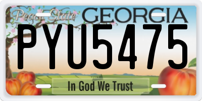 GA license plate PYU5475