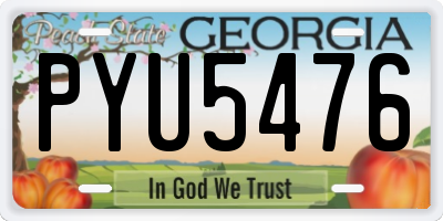 GA license plate PYU5476