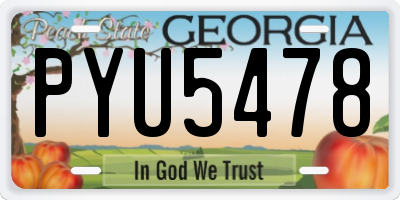 GA license plate PYU5478