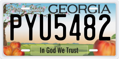 GA license plate PYU5482
