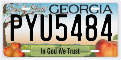 GA license plate PYU5484