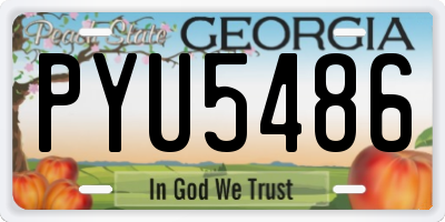 GA license plate PYU5486