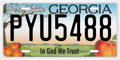 GA license plate PYU5488