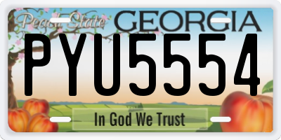 GA license plate PYU5554